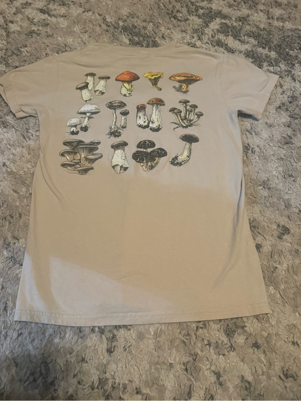 Women’s Bowery size small Mushroom Graphic Tee - Beige